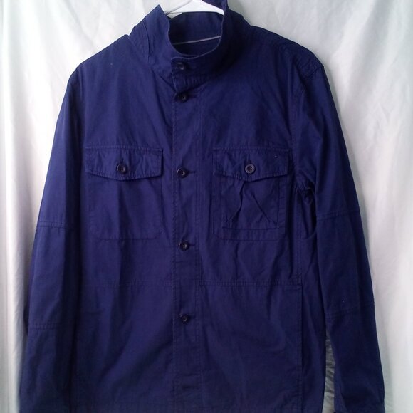 Merona Shirt Mens M Button Up Long Sleeve Pockets Blue - Picture 1 of 15